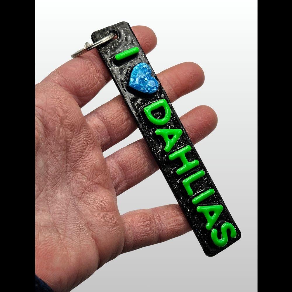 I ❤️ Dahlias Keychain - #004