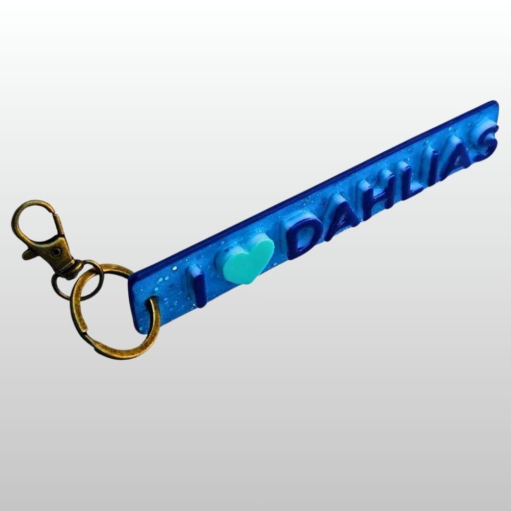 I ❤️ Dahlias Keychain - #002