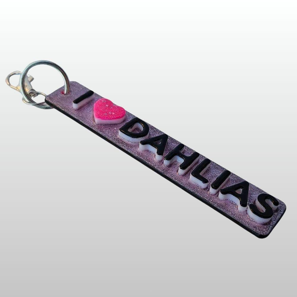 I ❤️ Dahlias Keychain - #001