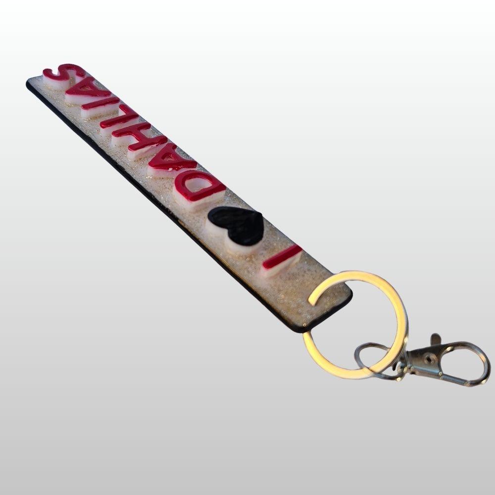I ❤️ Dahlias Keychain - #003